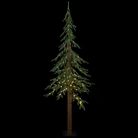 6ft. Pre-Lit Medium Alpine Artificial Christmas Tree, Clear LED Lights