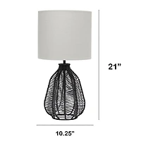 Lalia Home 21" Rattan Paper Rope Table Lamp with Shade