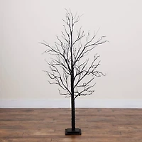 5ft. Pre-Lit Halloween Black Twig Artificial Tree with 240 Orange & Purple LED Lights