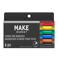 6 Packs: 6 ct. (36 total) Primary Fabric Ink Marker Set by Make Market®