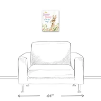 Easter Bunny On His Way 11" x 14" Canvas Wall Art