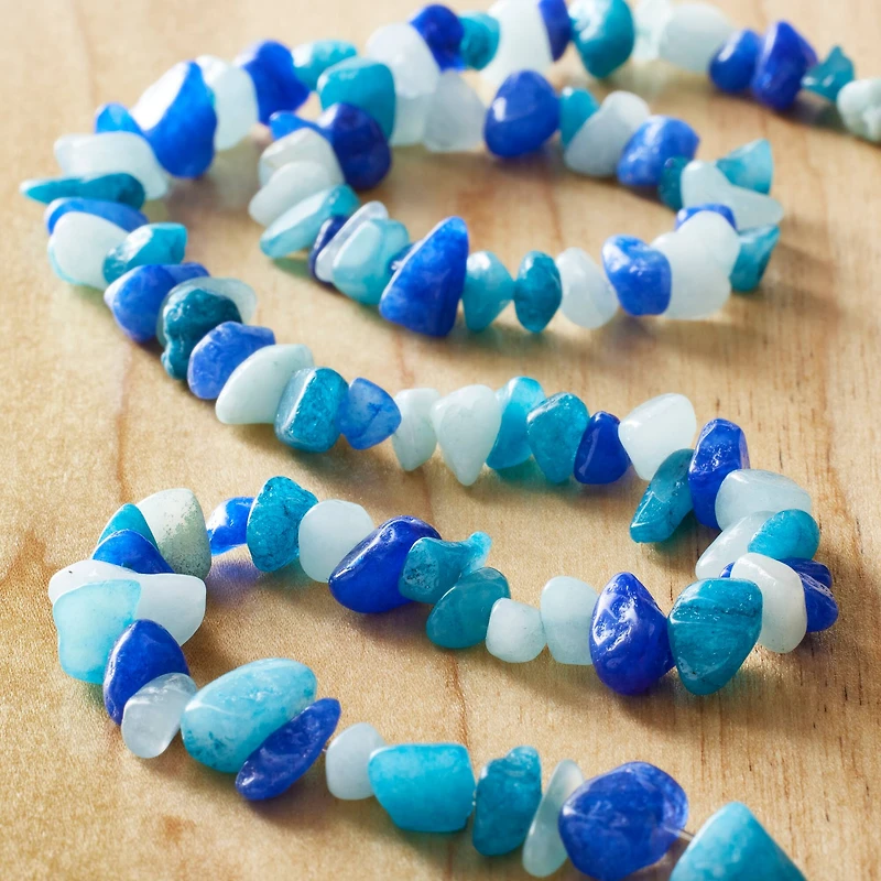 12 Pack: Aqua Mix Chip Beads by Bead Landing™