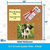 Flipside Products 12" x 12" Natural Cork Tile Pack, 2ct.