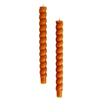 Hello Honey® 10" Camel Brown Unscented Twisted Taper Candles, 2ct.