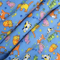 Feldman Blue Cats Cotton Flannel