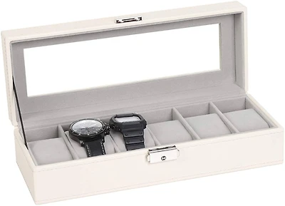 Rice White Hexa Leather Watch Box