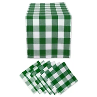 DII® Green Buffalo Checkered Table Runner & Napkin Set