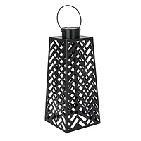 Hello Honey® 24.75" Black Metal Rechargeable LED Indoor Lantern