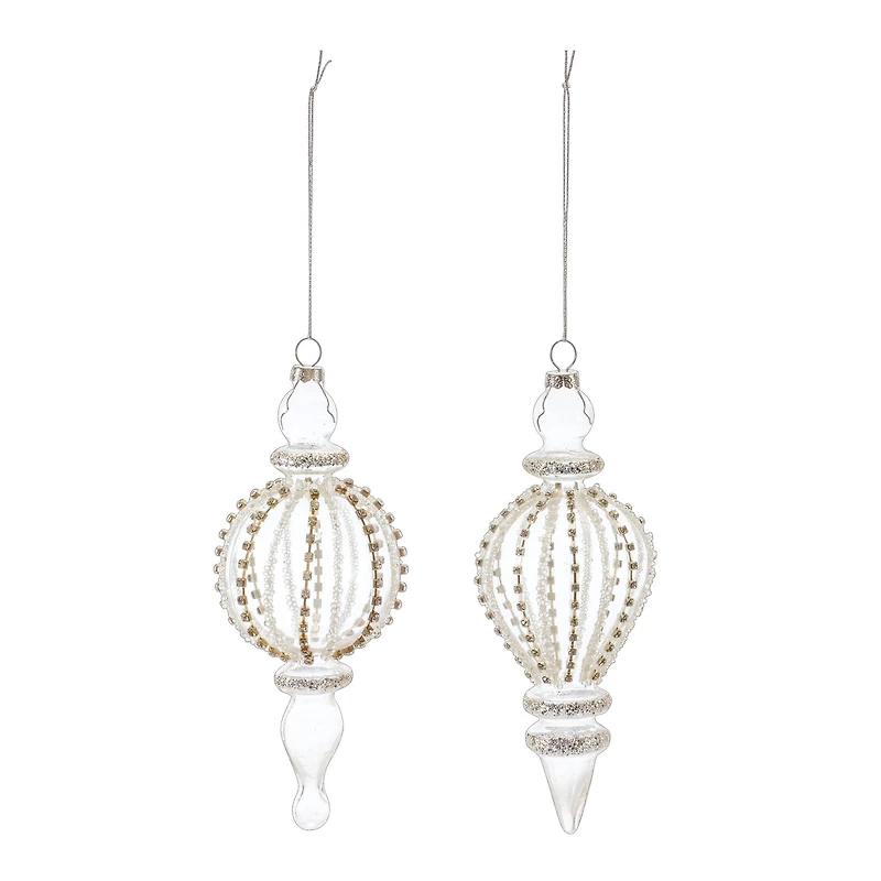 6ct. 7" Jeweled Glass Finial Drop Ornaments