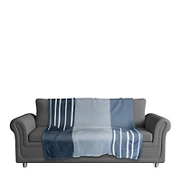 Blue Blocks & Stripes Fleece Throw