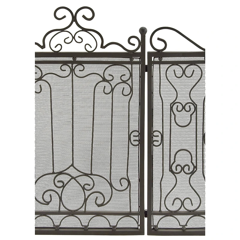 Brown Metal Traditional Fireplace Screen, 38" x 48" x 1"