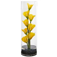 20" Calla Lily Arrangement in Cylinder Glass Vase