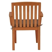 Eucalyptus Grandis Wood Dining Armchair with Chocolate Cushion