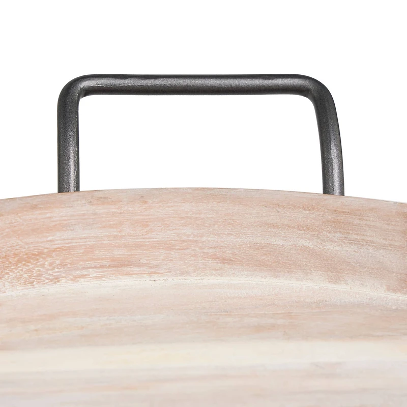 Round Wood Decorative Nesting Tray Set