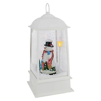 LED Lighted Musical Snowing Snowman Christmas Lantern - 13.5"