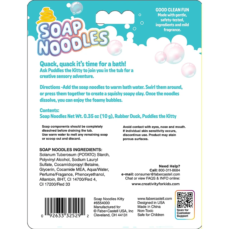 Faber-Castell Soap Noodles Puddles the Kitty Bathtub Kit
