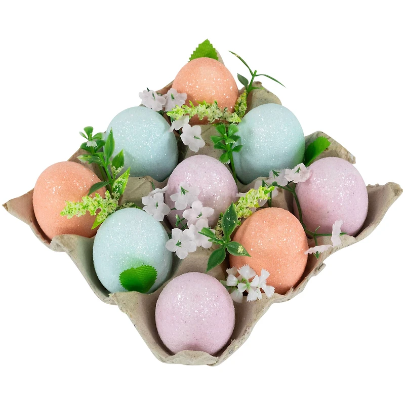 6.25" Pastel Easter Eggs with Carton Decoration