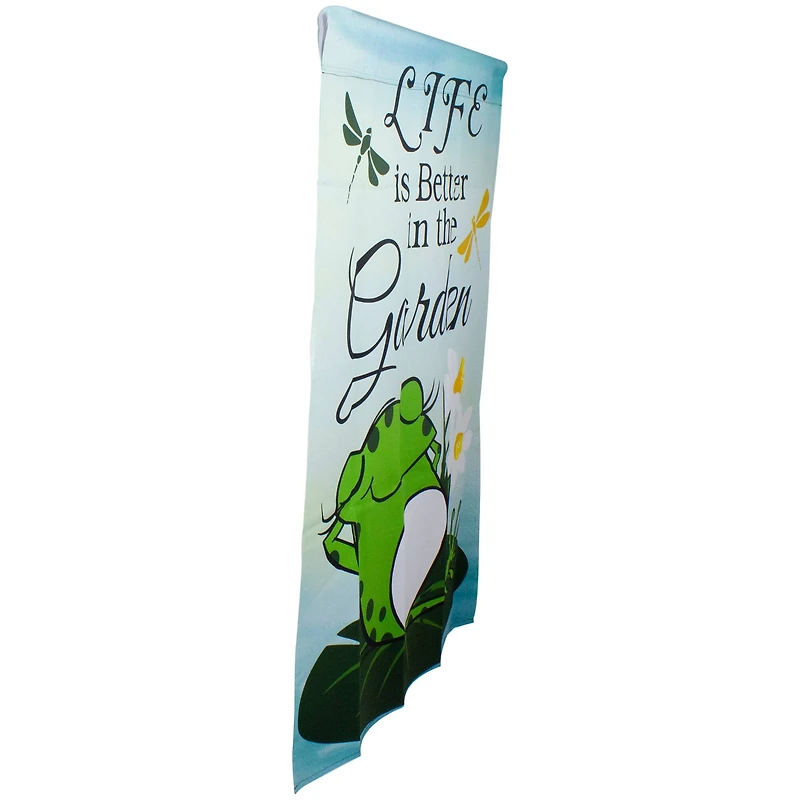 40" Green Life is Better in the Garden House Flag