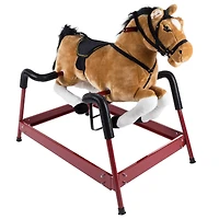 Toy Time Brown Plush Spring Rocking Horse Ride-On