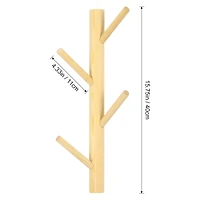 NEX™ 4-Hook Natural Wood Wall Mounted Tree Branch Coat Rack
