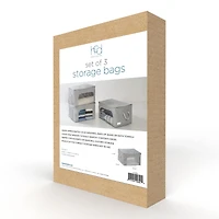 Honey Can Do Gray Clothes Storage Bags with Handles and Clear-View Windows, 3ct.