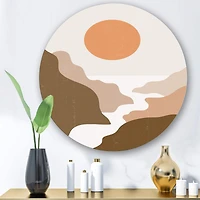 Designart - Lanscape With Full Moon In Terracotta Tones