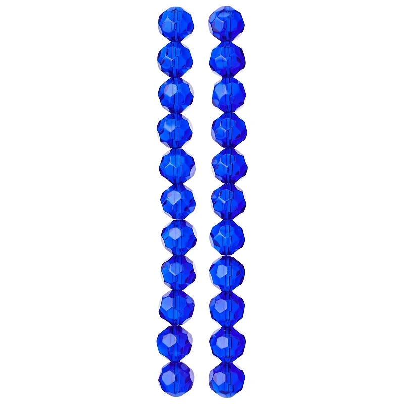 12 Pack: Sapphire Glass Faceted Round Beads, 14mm by Bead Landing™