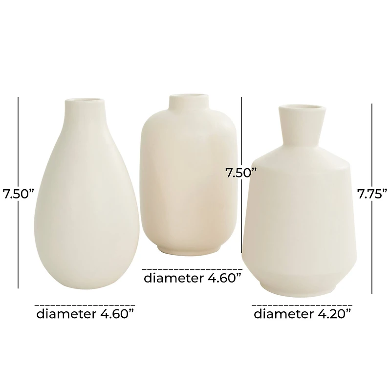 Cream Minimalistic Ceramic Vase Set