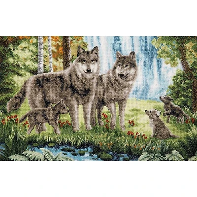Charivna Mit Wolf Family Counted Cross Stitch Kit