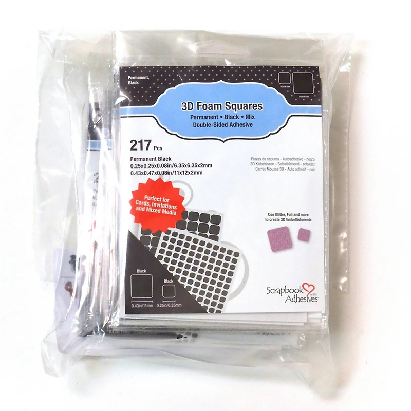Scrapbook Adhesives by 3L® 2mm 3D Foam Square Packs, 10ct.