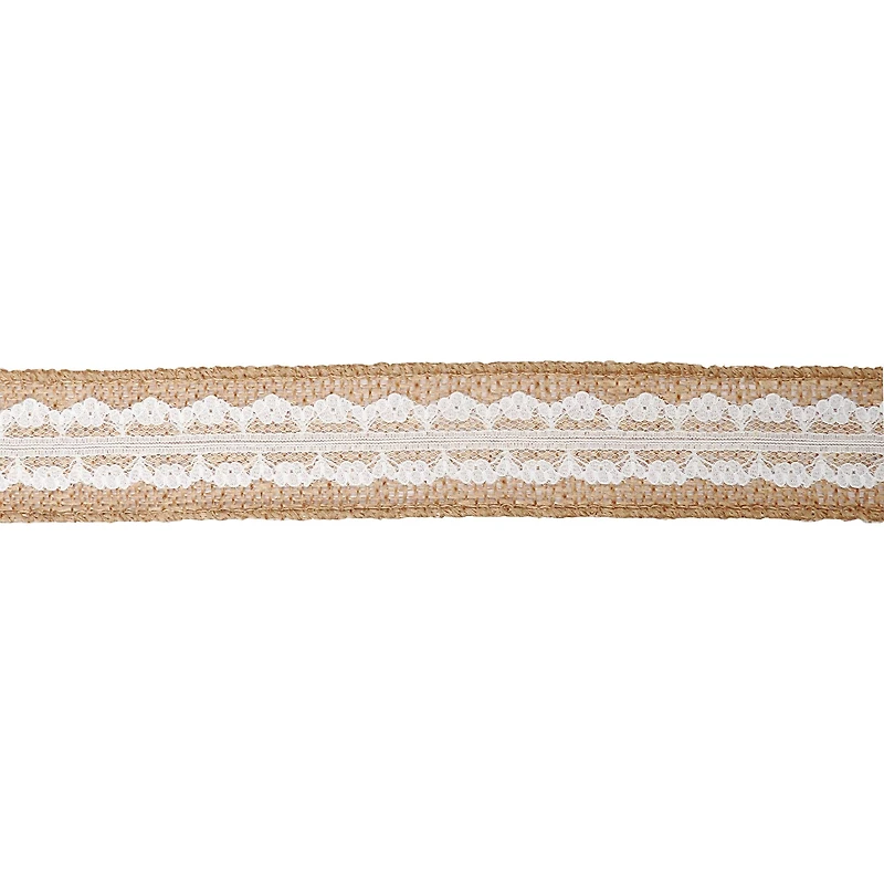 12 Pack: 1.5" x 3yd. Faux Burlap & Lace Wired Ribbon by Celebrate It® Classic