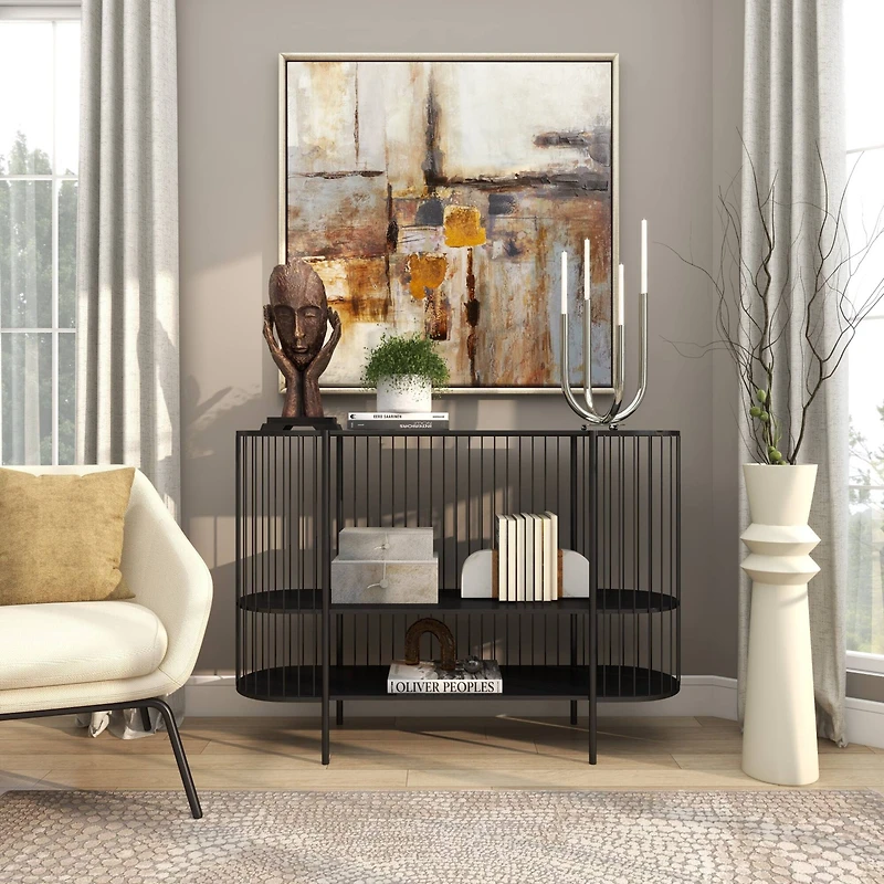 The Novogratz 15" Silver Stainless Steel Abstract U-Shaped Candelabra