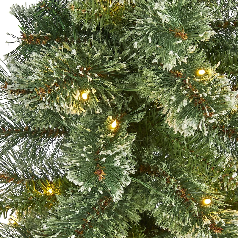 3ft. Pre-Lit Wisconsin Slim Snow Tip Pine Artificial Christmas Tree with Clear LED Lights