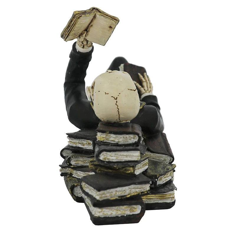 8" Lying Skeleton with Book Tabletop Décor by Ashland®