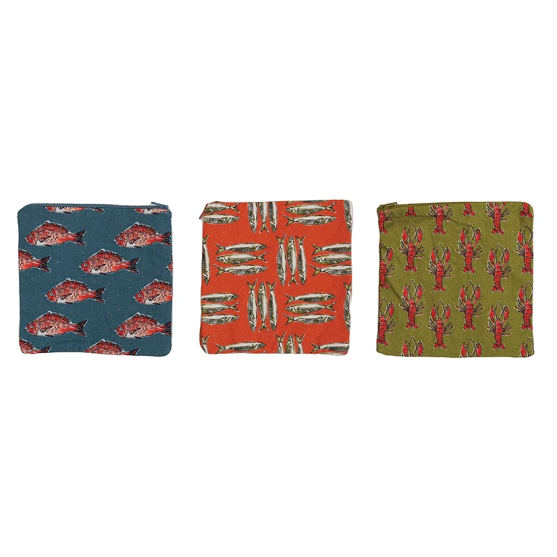 Hello Honey® Sea Life Cotton Zip Food Pouches, 3ct.