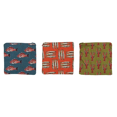 Hello Honey® Sea Life Cotton Zip Food Pouches, 3ct.