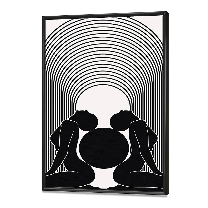 Designart - Empowered Cosmic Women Geometric Goddess Series Black And White I