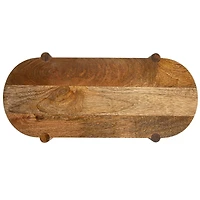 Hello Honey® 19.5" Long Natural Mango Wood Footed Pedestal