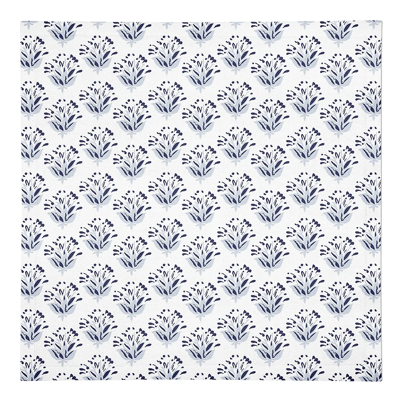 Blue Floral Pattern 10" x 10" Poly Twill Napkin