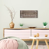 Stupell Industries Faith Family Friends Quote Wood Pattern Rustic Phrase Canvas Wall Art