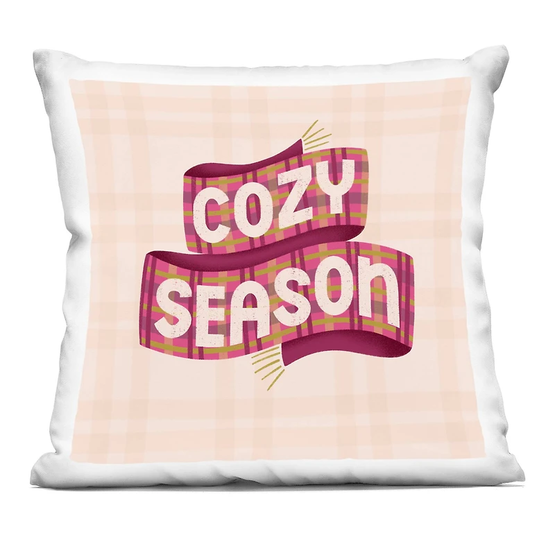 Stupell Industries Cozy Season Scarf on Plaid Decorative Printed Throw Pillow