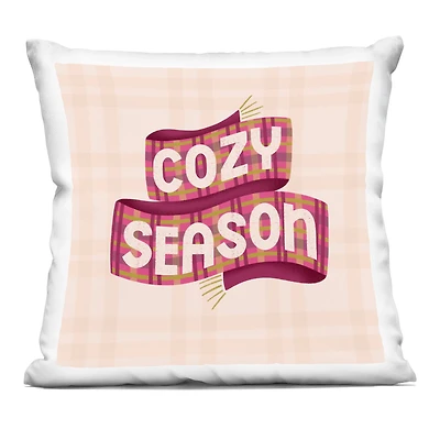 Stupell Industries Cozy Season Scarf on Plaid Decorative Printed Throw Pillow