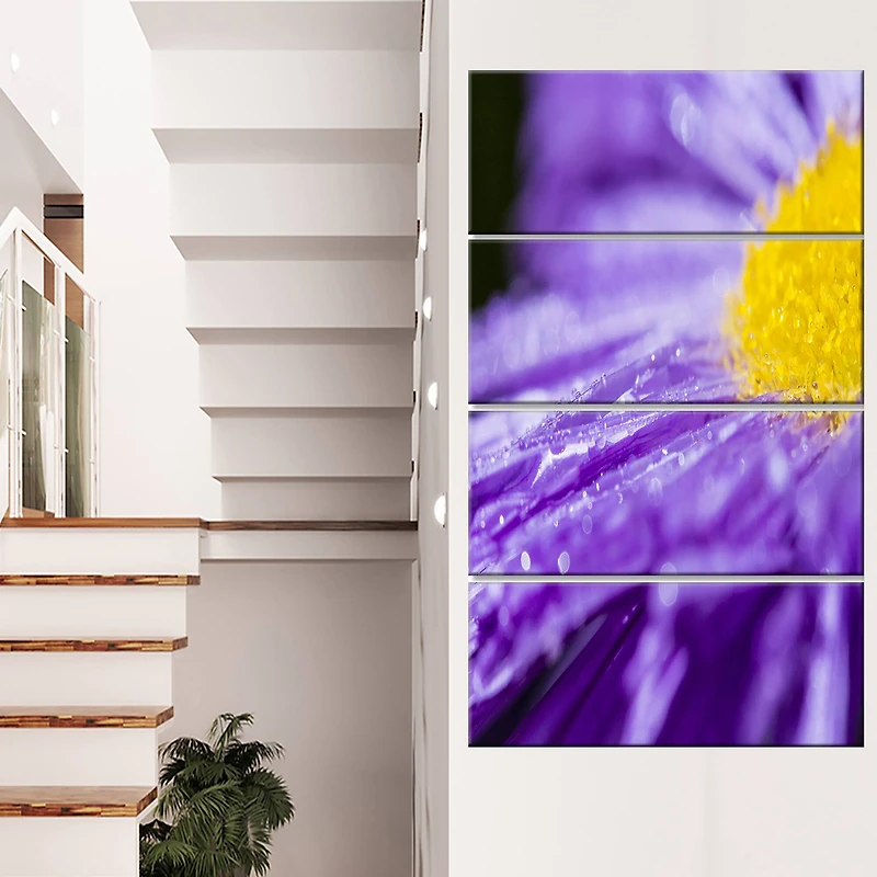 Designart - Large Violet Flower Petal Close up