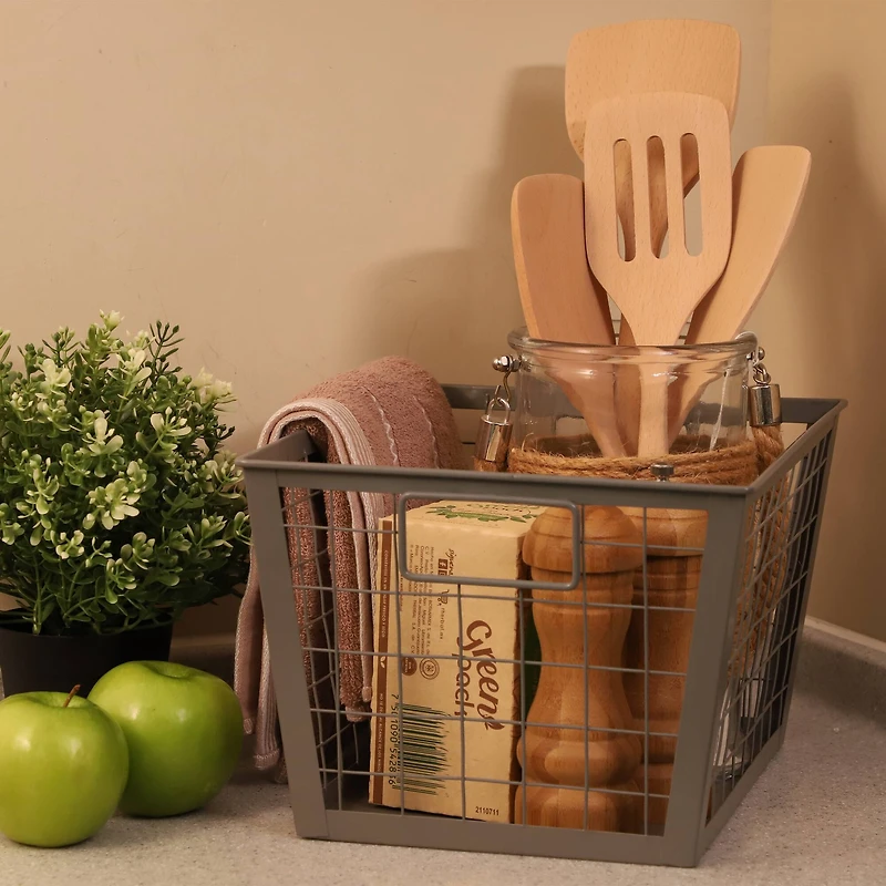 12.5" Gray Wire Multifunctional Basket