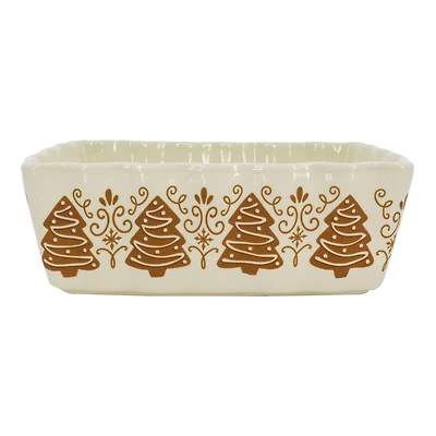 8" x 4.5" Gingerbread Tree Ceramic Baking Dish by Ashland®