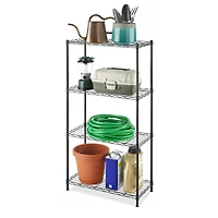 Whitmor Supreme Black 4-Tier Shelves