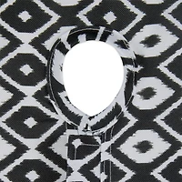 Black Ikat Outdoor Tablecloth With Zipper 60" Round