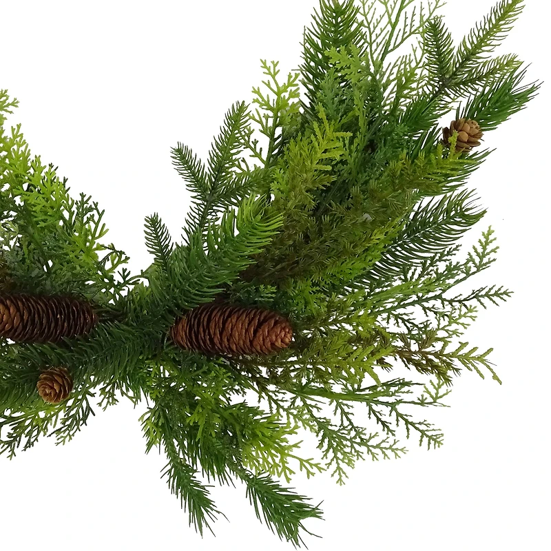 20" Gold Hoop Wreath with Pine & Pinecone by Ashland®