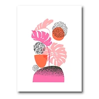 Designart - Geometric Moon & Sun Shapes With Tropical Leaves