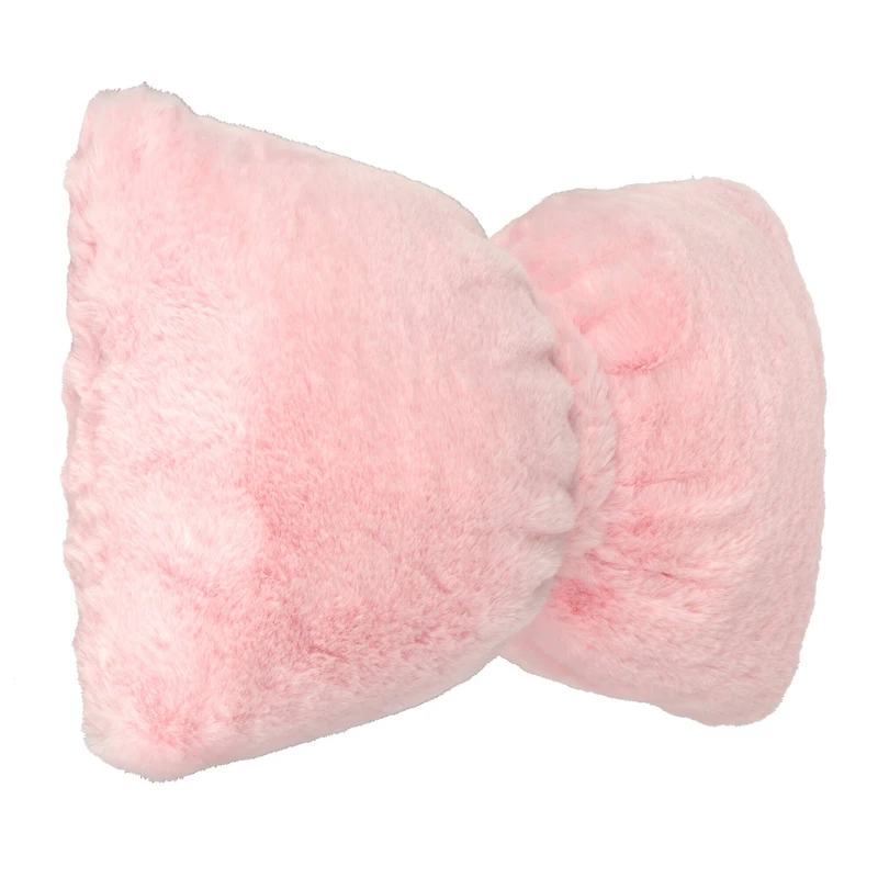 12" x 21" Light Pink Bow Faux Fur Pillow by Ashland®